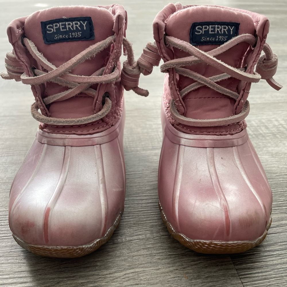 Pink Sperry Saltwater Duck Boots